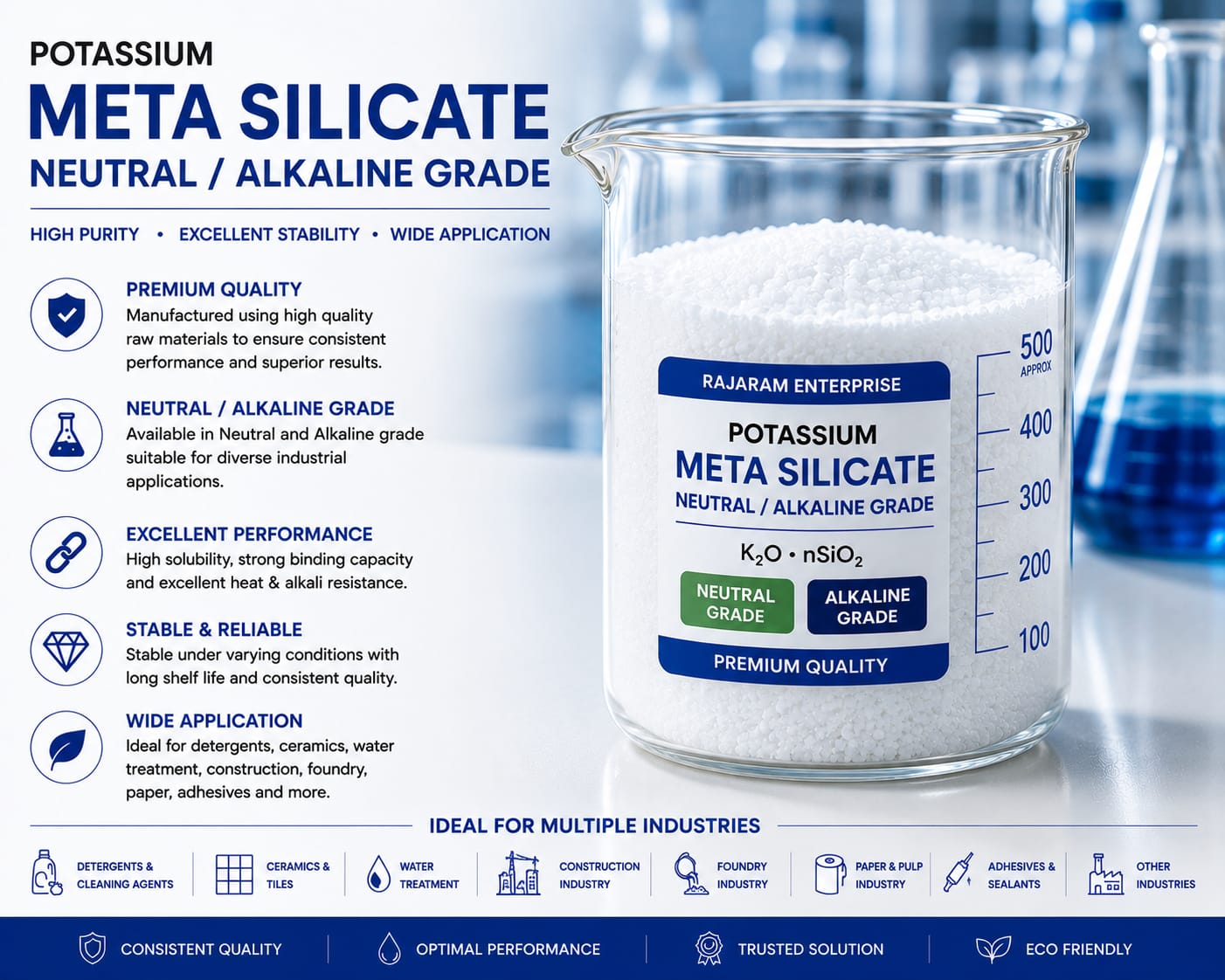 Potassium Meta Silicate - Neutral/Alkaline Grade
