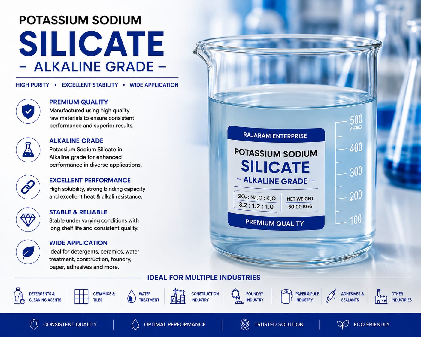 Potassium Sodium Silicate - Alkaline Grade