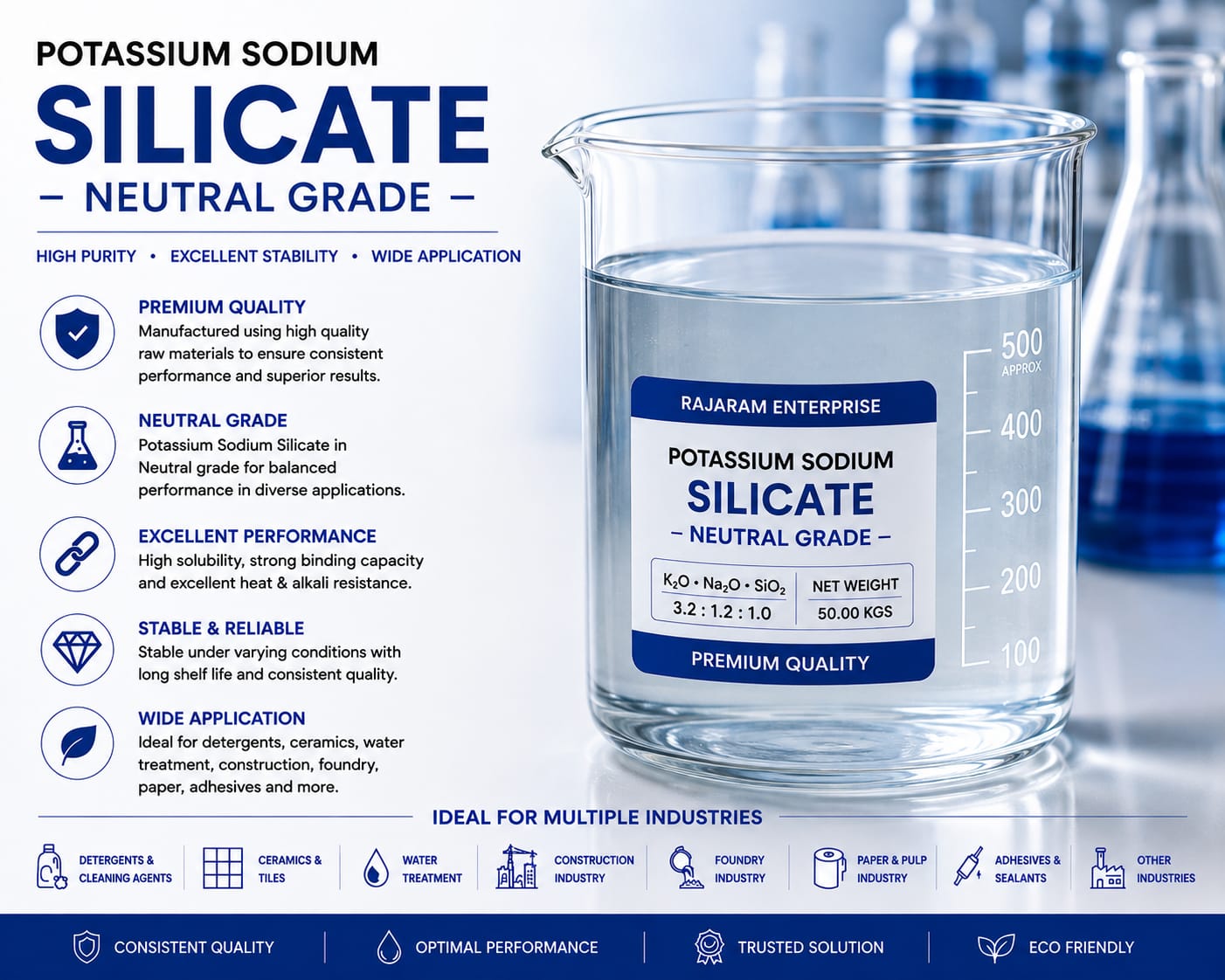 Potassium Sodium Silicate - Neutral Grade